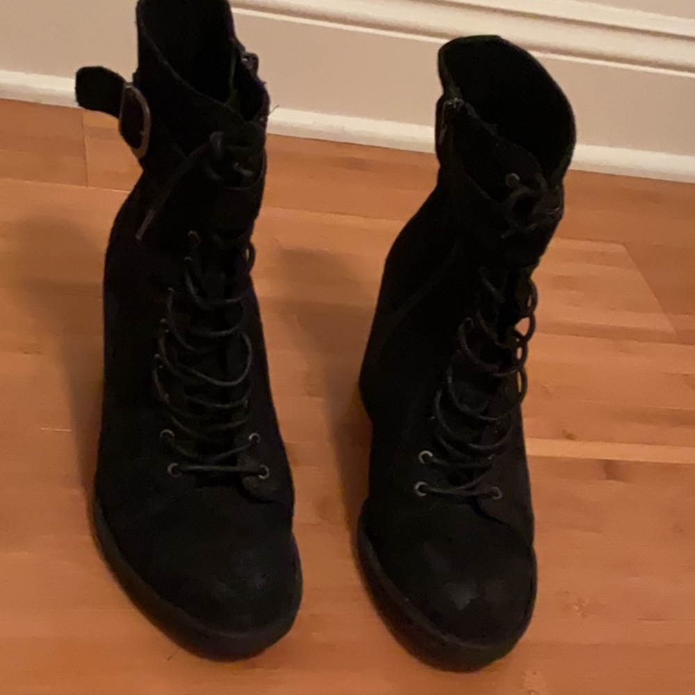 Born Black Lace-Up Boots for Timeless Style